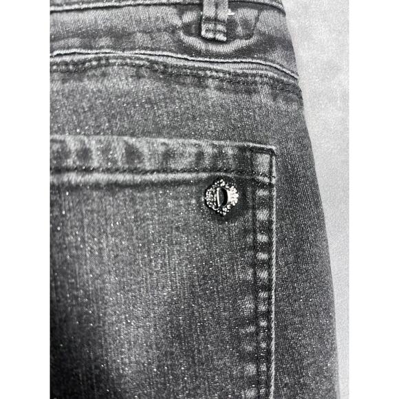 Democracy Skinny Jeans Women 14 Black Denim Mid-Rise 5-Pocket Medium Wash Preppy - Picture 3 of 8